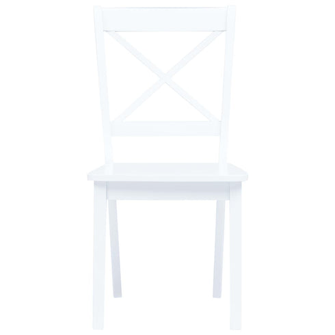 Maison Madeleine -  5 Piece Dining Set Solid Rubber Wood White